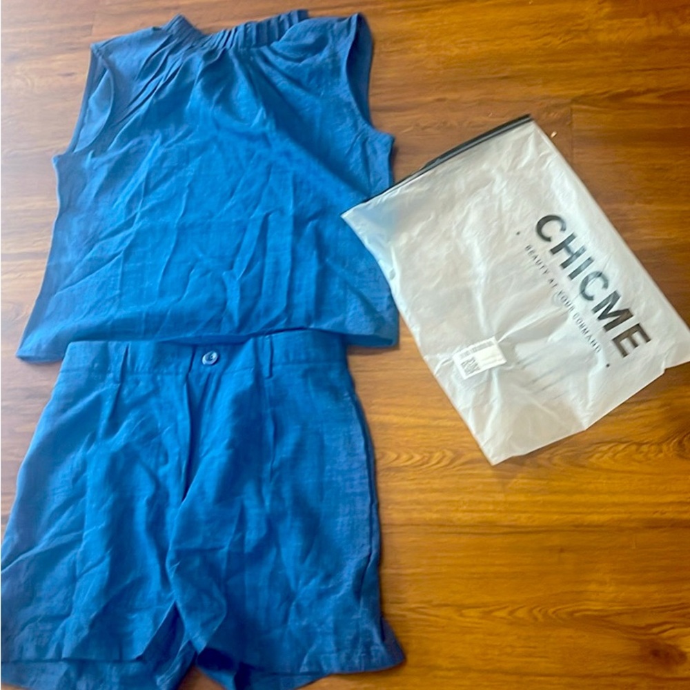 Linen shorts set